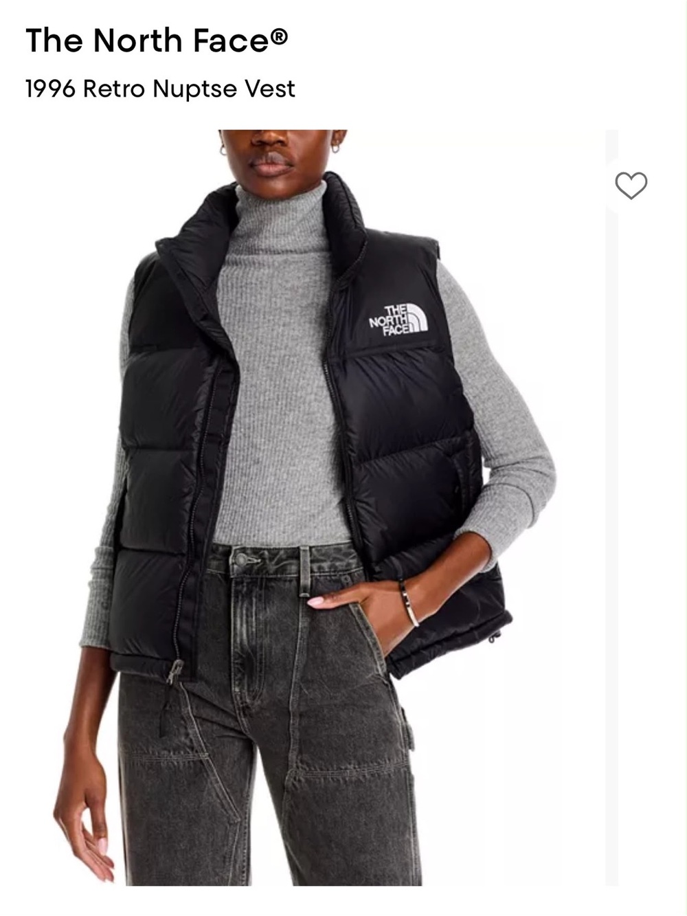 The North Face Black 1996 Retro Nuptse Puffer Vest